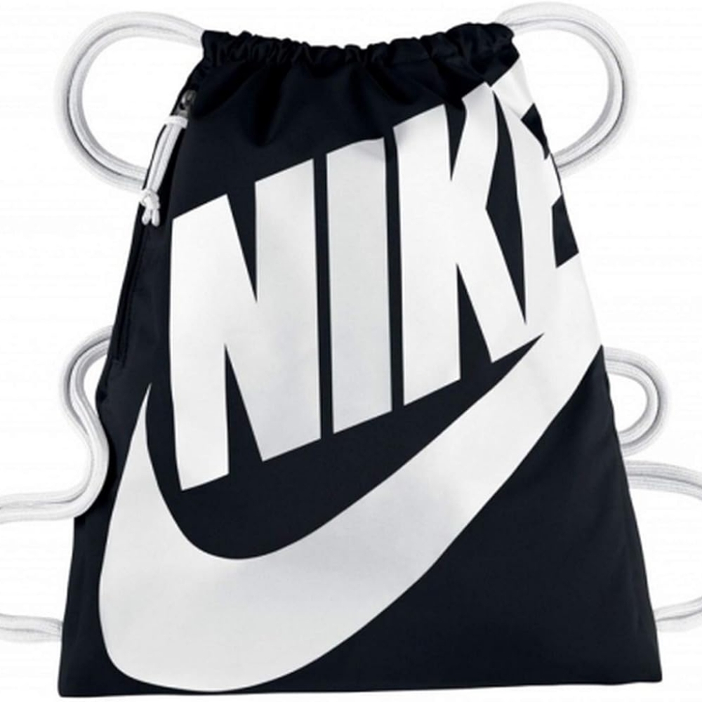 Nike Heritage Drawstring/Gymsack Bag | Black/White | Straps | Storage